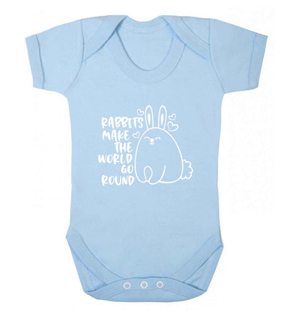 Rabbits make the world go round baby vest pale blue 18-24 months