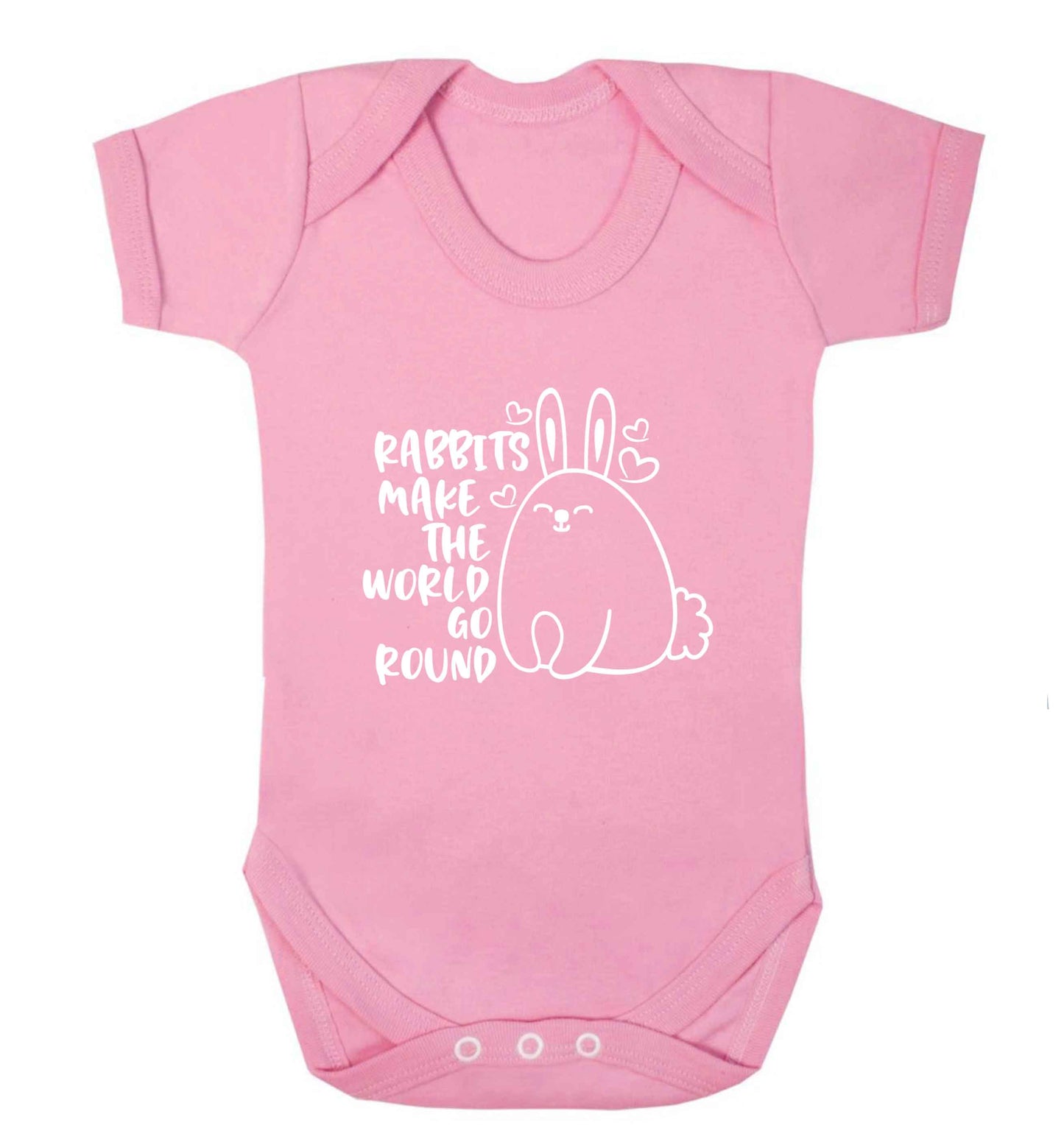 Rabbits make the world go round baby vest pale pink 18-24 months