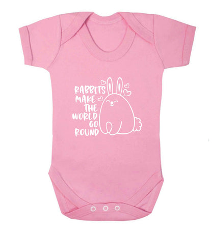 Rabbits make the world go round baby vest pale pink 18-24 months