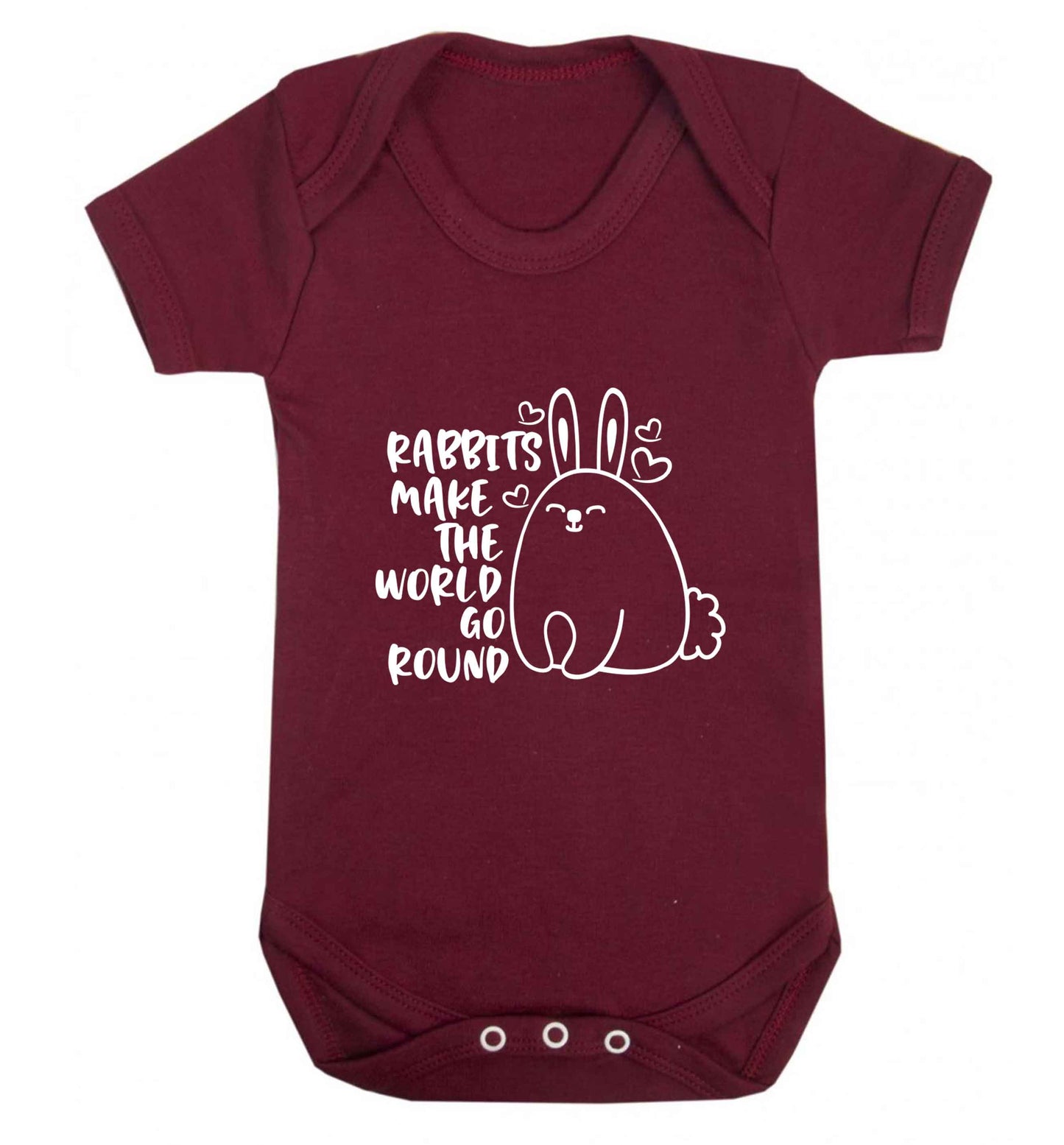 Rabbits make the world go round baby vest maroon 18-24 months