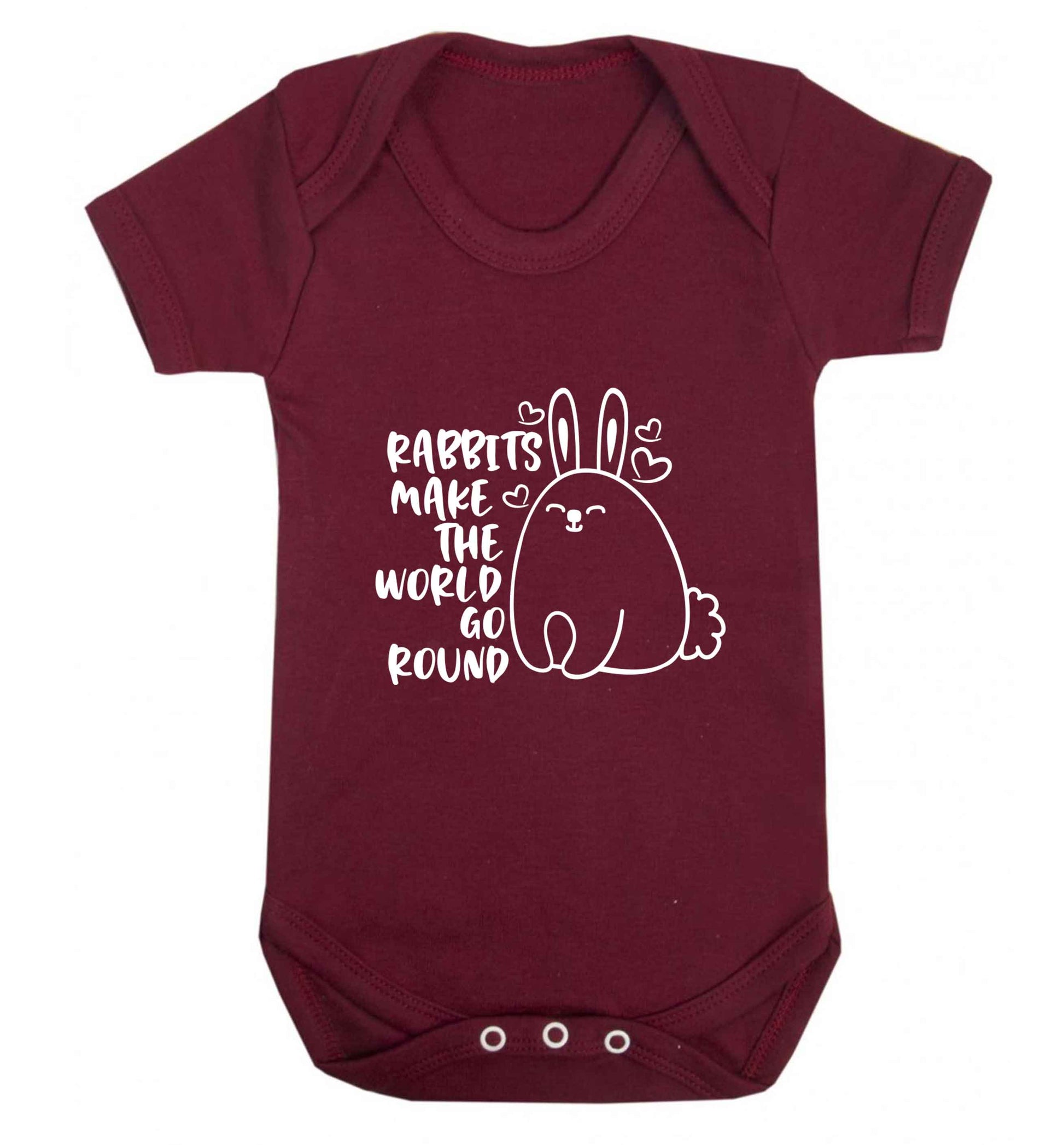 Rabbits make the world go round baby vest maroon 18-24 months