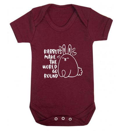 Rabbits make the world go round baby vest maroon 18-24 months