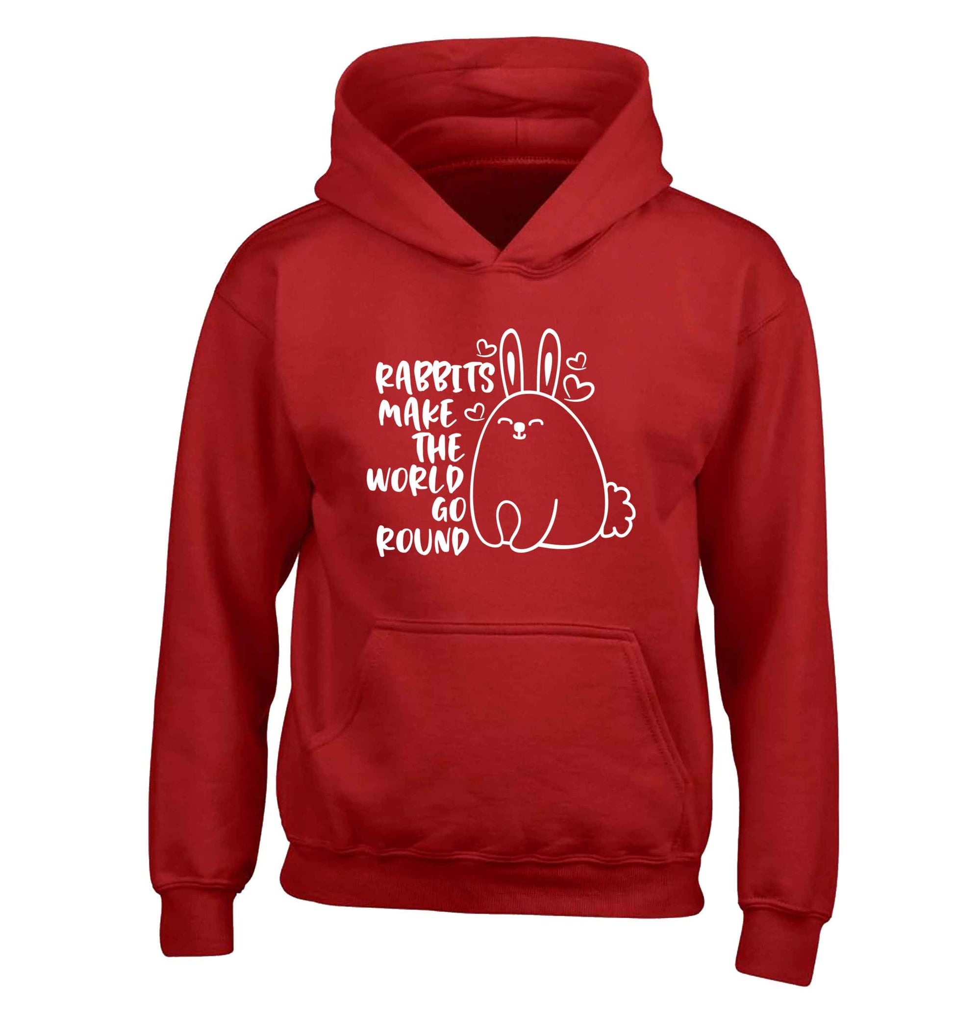 Rabbits make the world go round children's red hoodie 12-13 Years