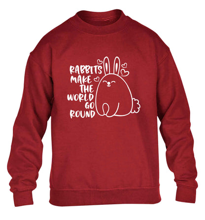 Rabbits make the world go round children's grey sweater 12-13 Years