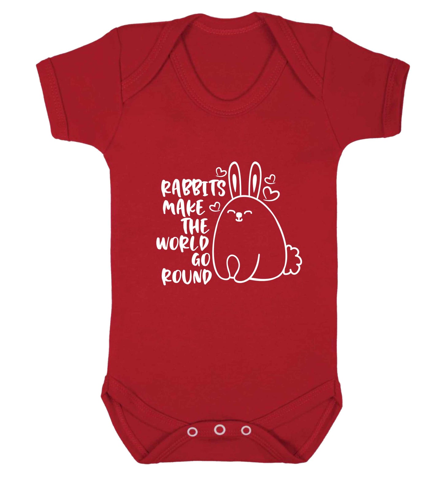 Rabbits make the world go round baby vest red 18-24 months