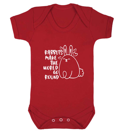 Rabbits make the world go round baby vest red 18-24 months