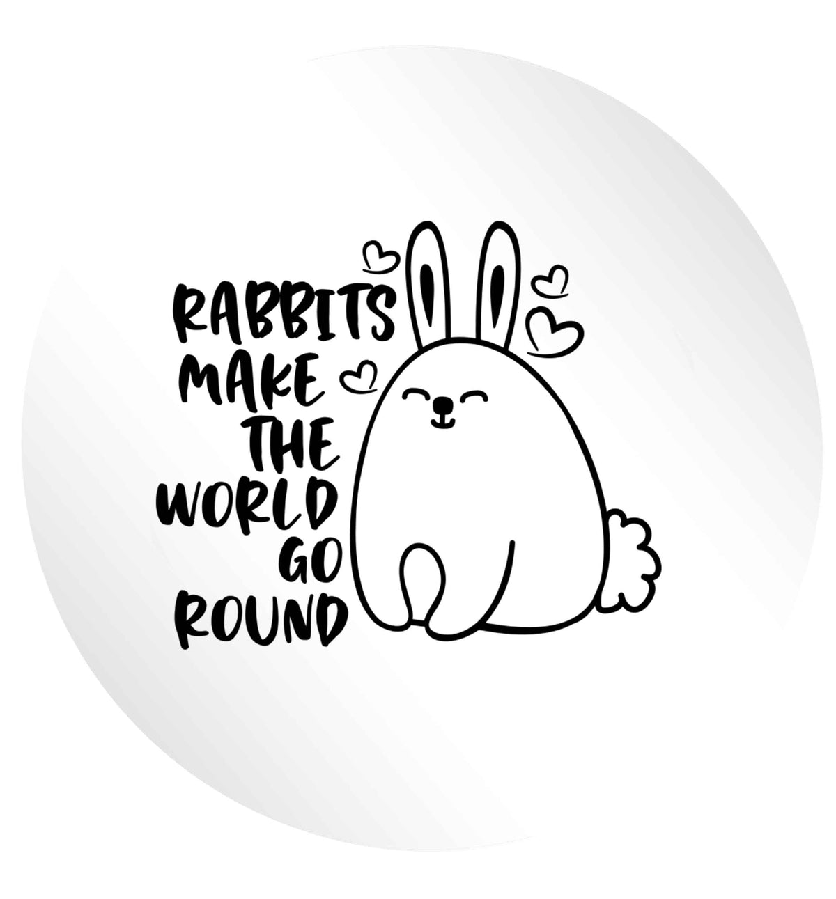Rabbits make the world go round 24 @ 45mm matt circle stickers