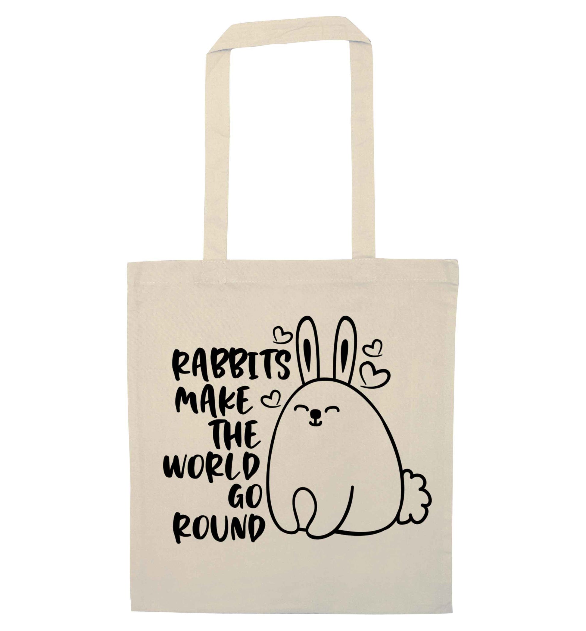 Rabbits make the world go round natural tote bag