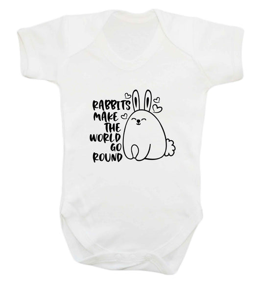 Rabbits make the world go round baby vest white 18-24 months