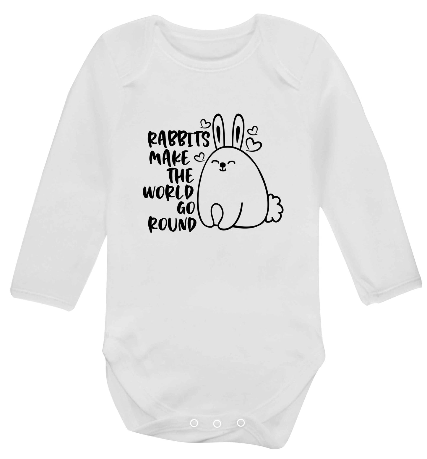 Rabbits make the world go round baby vest long sleeved white 6-12 months