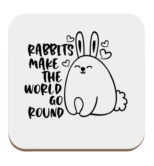 Rabbits make the world go round set of four coasters
