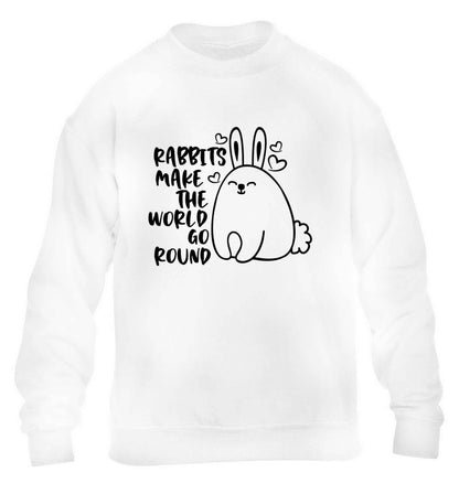 Rabbits make the world go round children's white sweater 12-13 Years