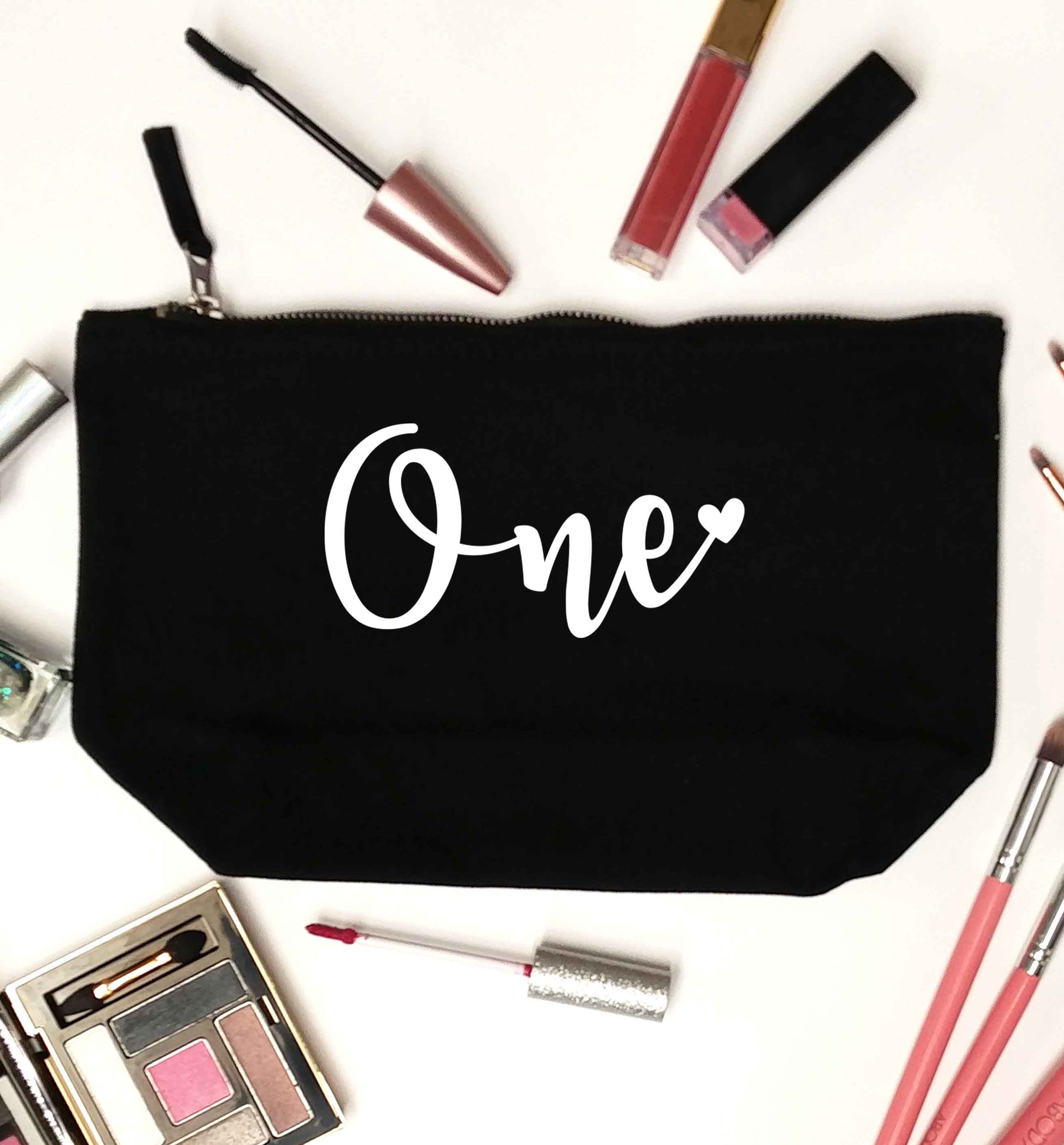 One black makeup bag