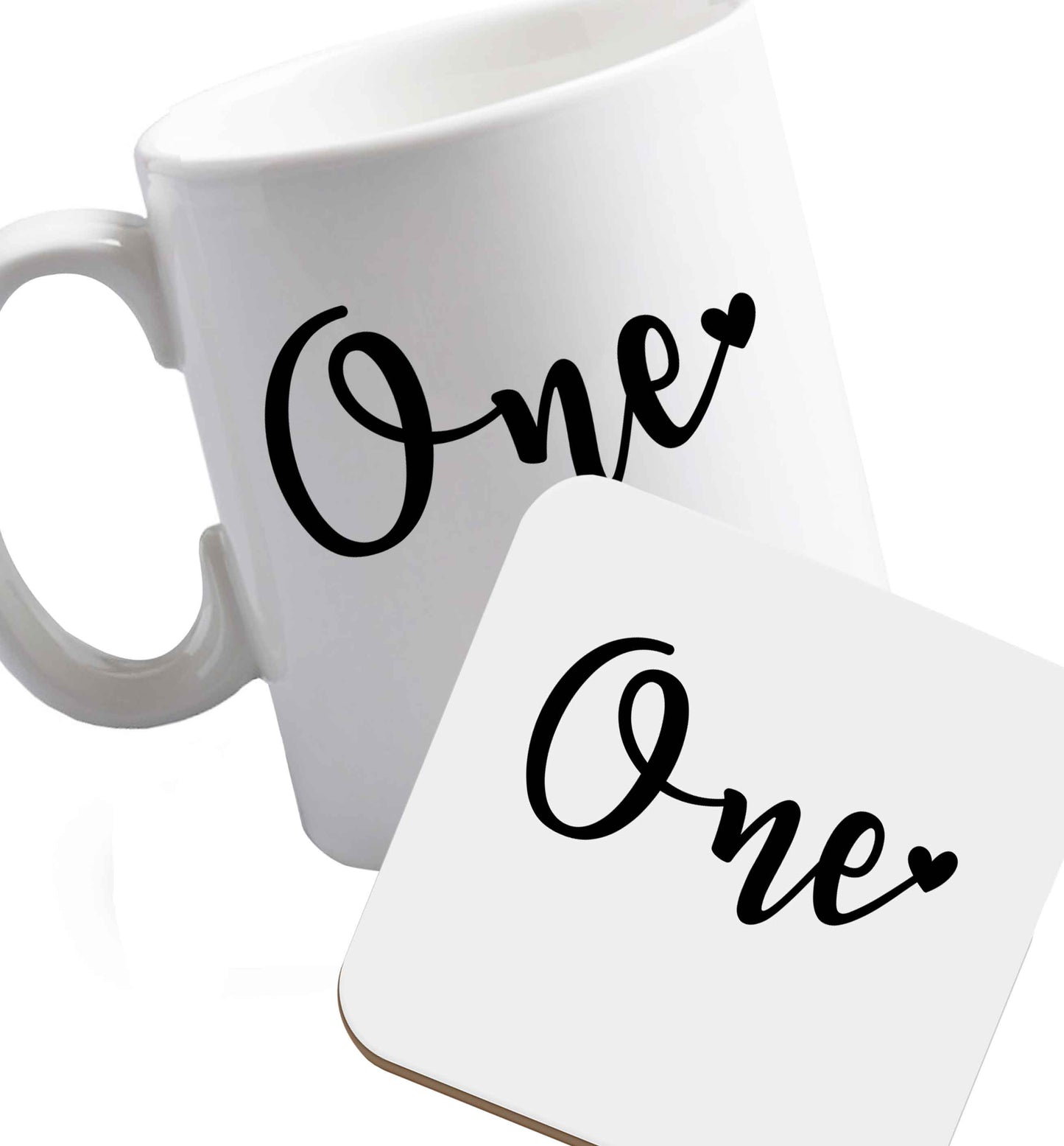10 oz Favourite Type Pan Pancake ceramic mug and coaster set right handed