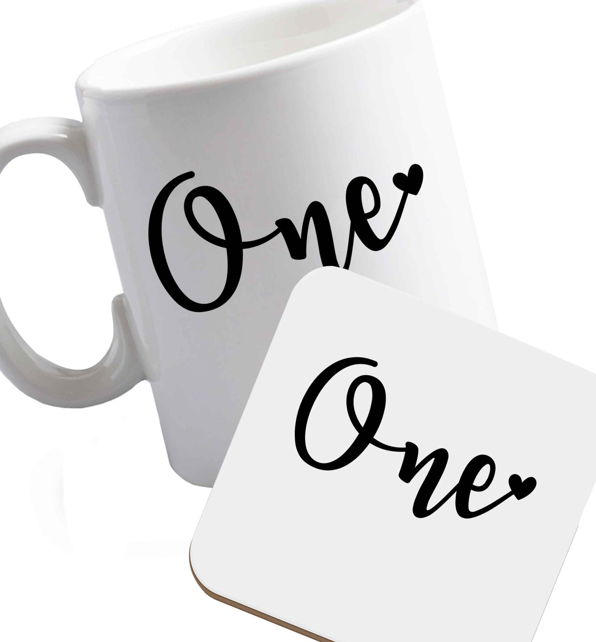 10 oz Favourite Type Pan Pancake ceramic mug and coaster set right handed