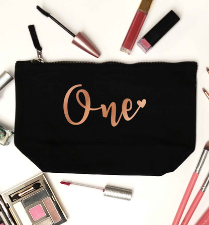 Rose Gold One black makeup bag