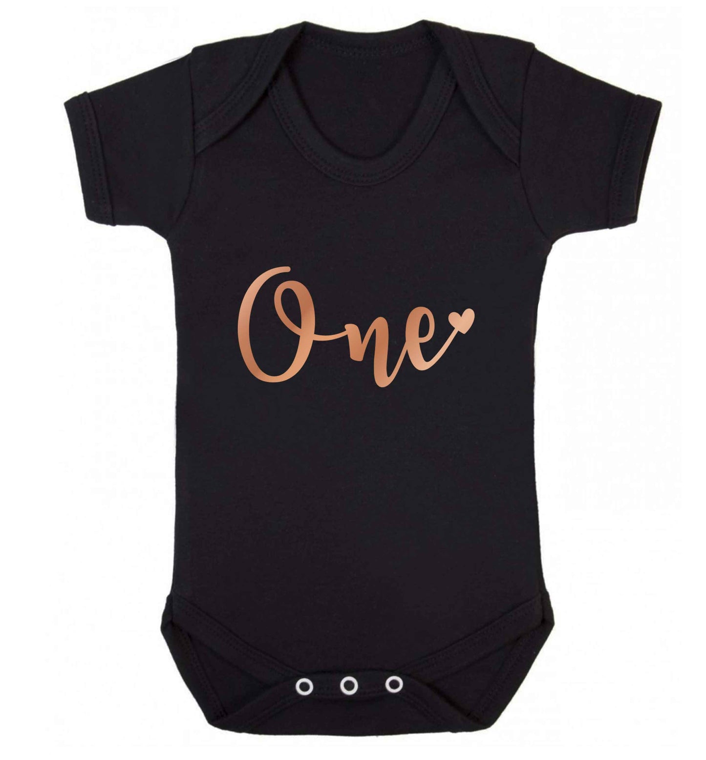 Rose Gold One baby vest black 18-24 months