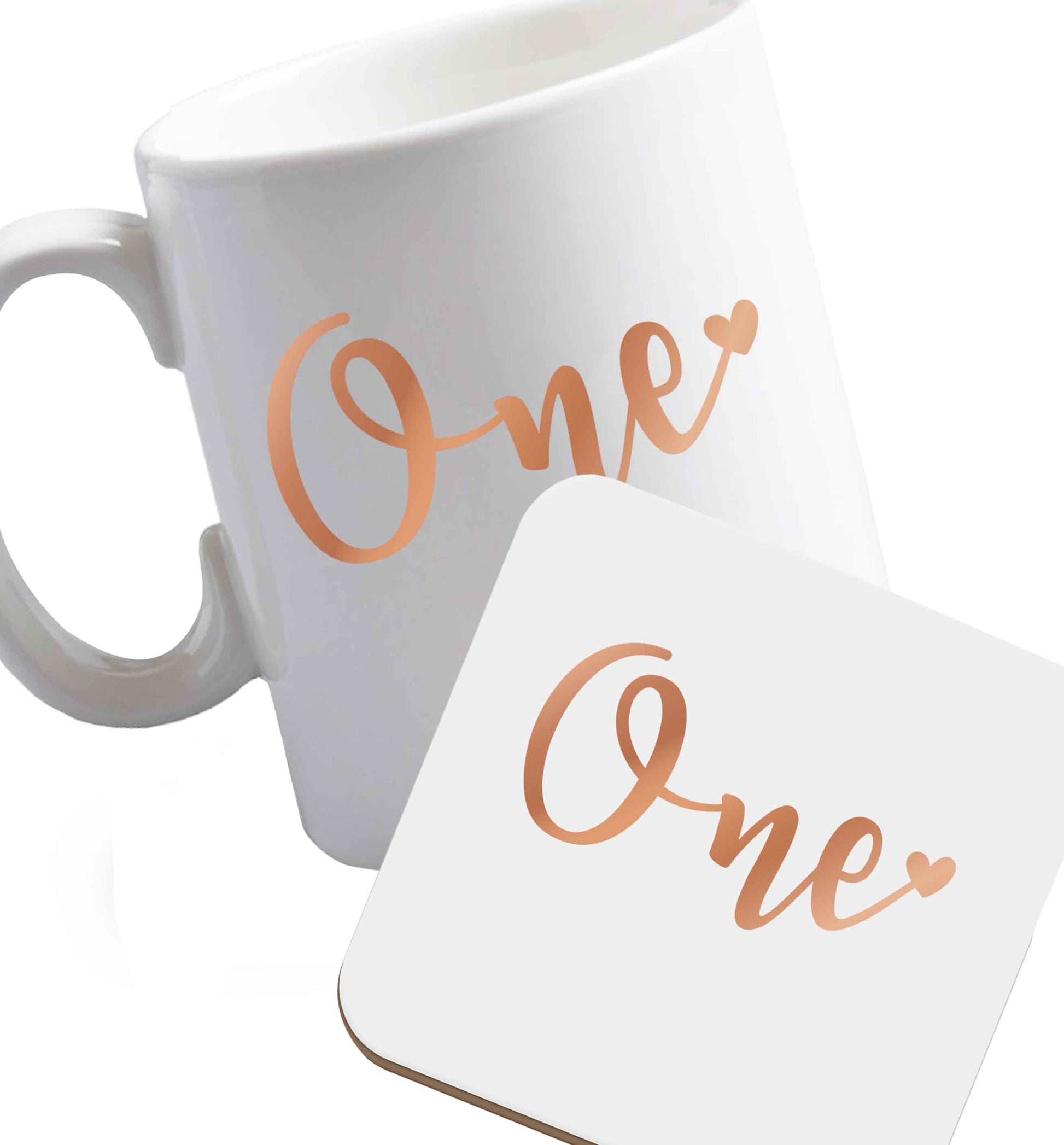 10 oz Favourite Type Pan Pancake ceramic mug and coaster set right handed