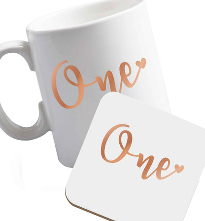10 oz Favourite Type Pan Pancake ceramic mug and coaster set right handed