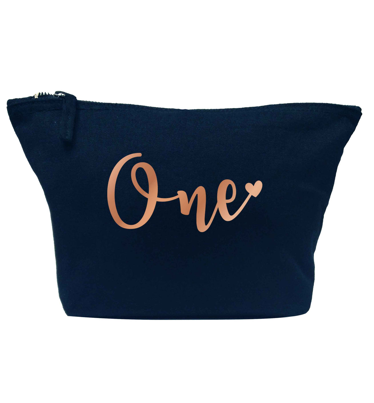 Rose Gold One navy makeup bag