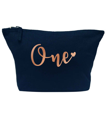 Rose Gold One navy makeup bag