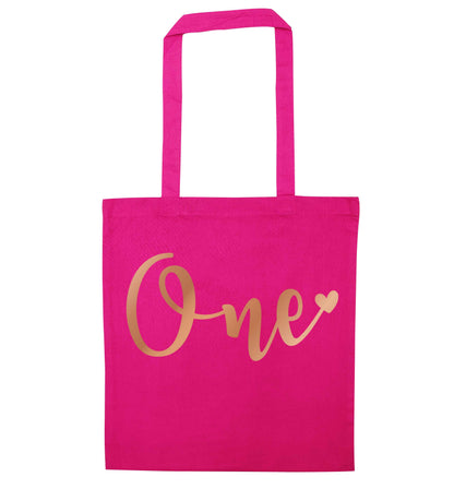 Rose Gold One pink tote bag