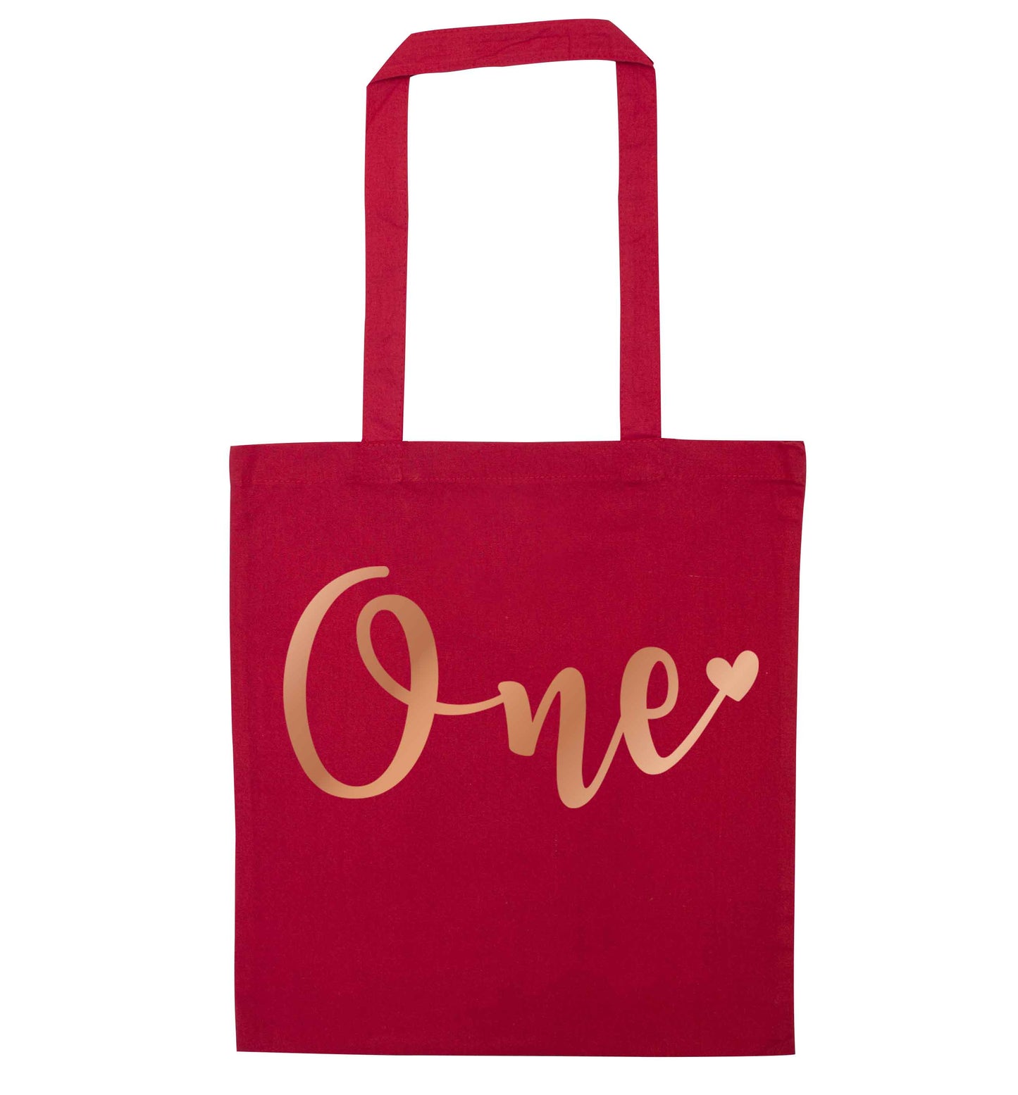 Rose Gold One red tote bag