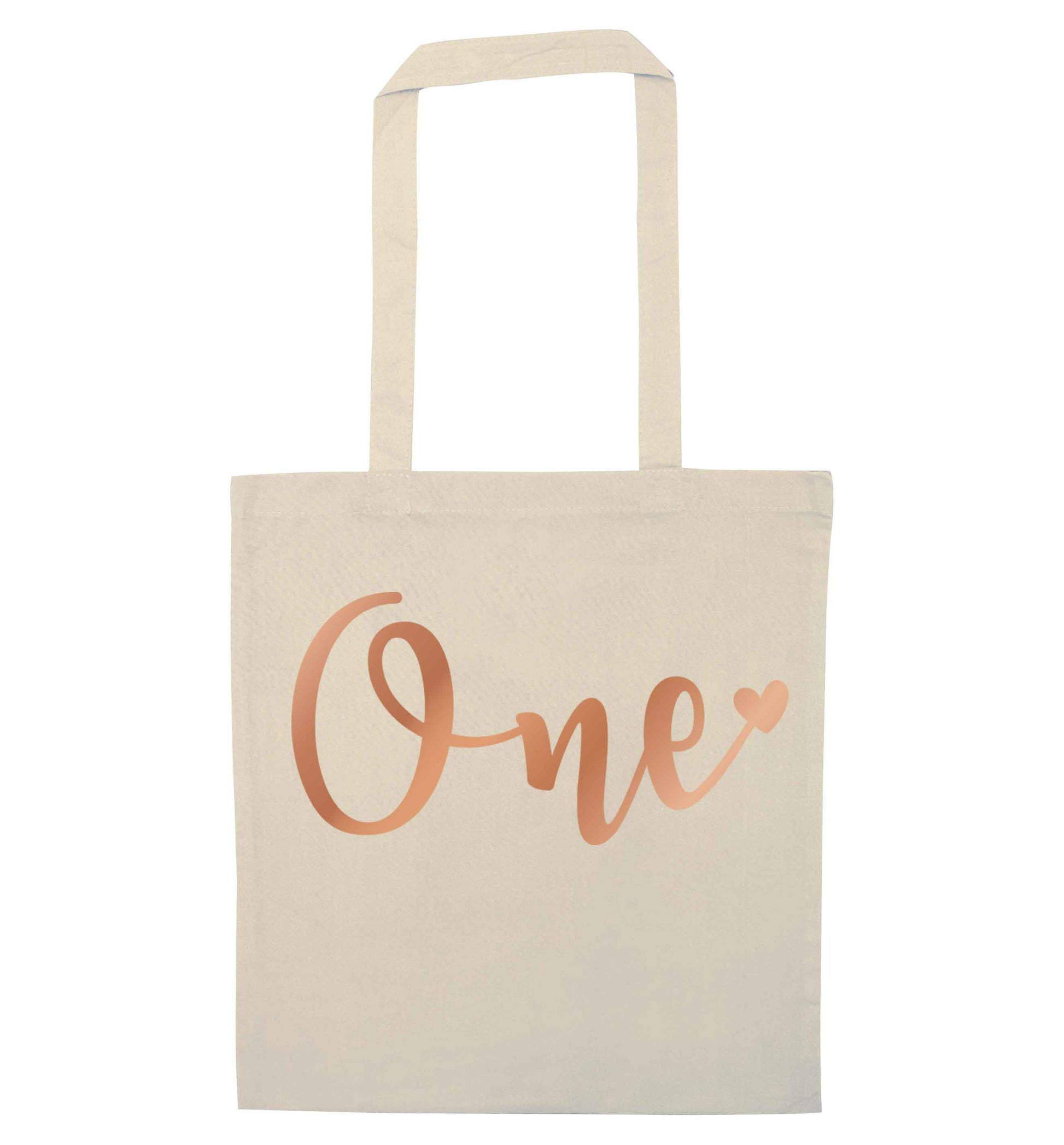 Rose Gold One natural tote bag
