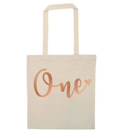 Rose Gold One natural tote bag