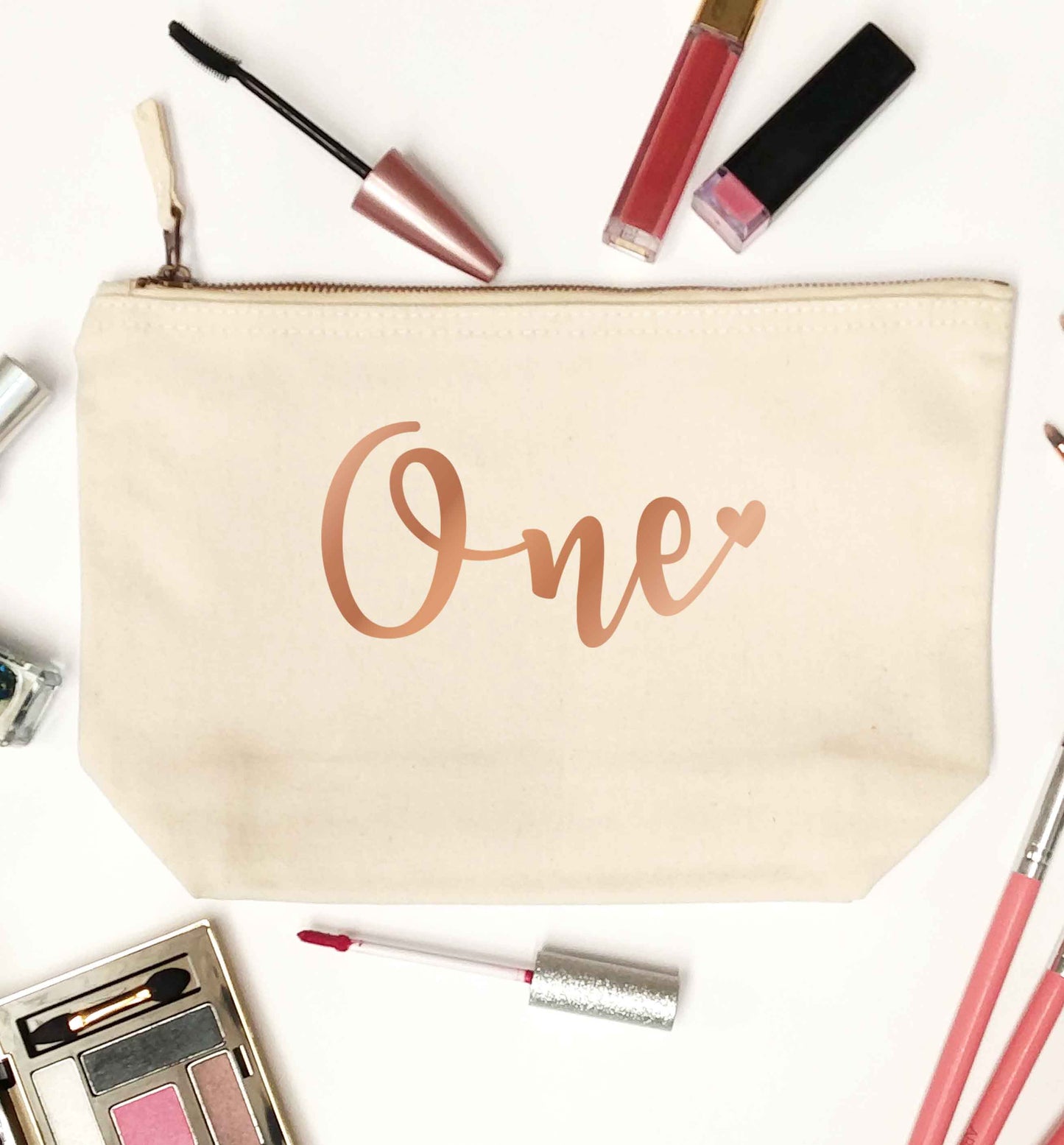 Rose Gold One natural makeup bag