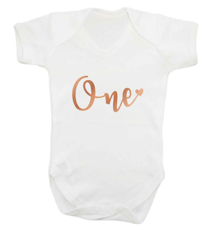 Rose Gold One baby vest white 18-24 months