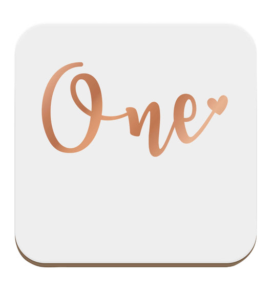 Rose Gold One set of four coasters