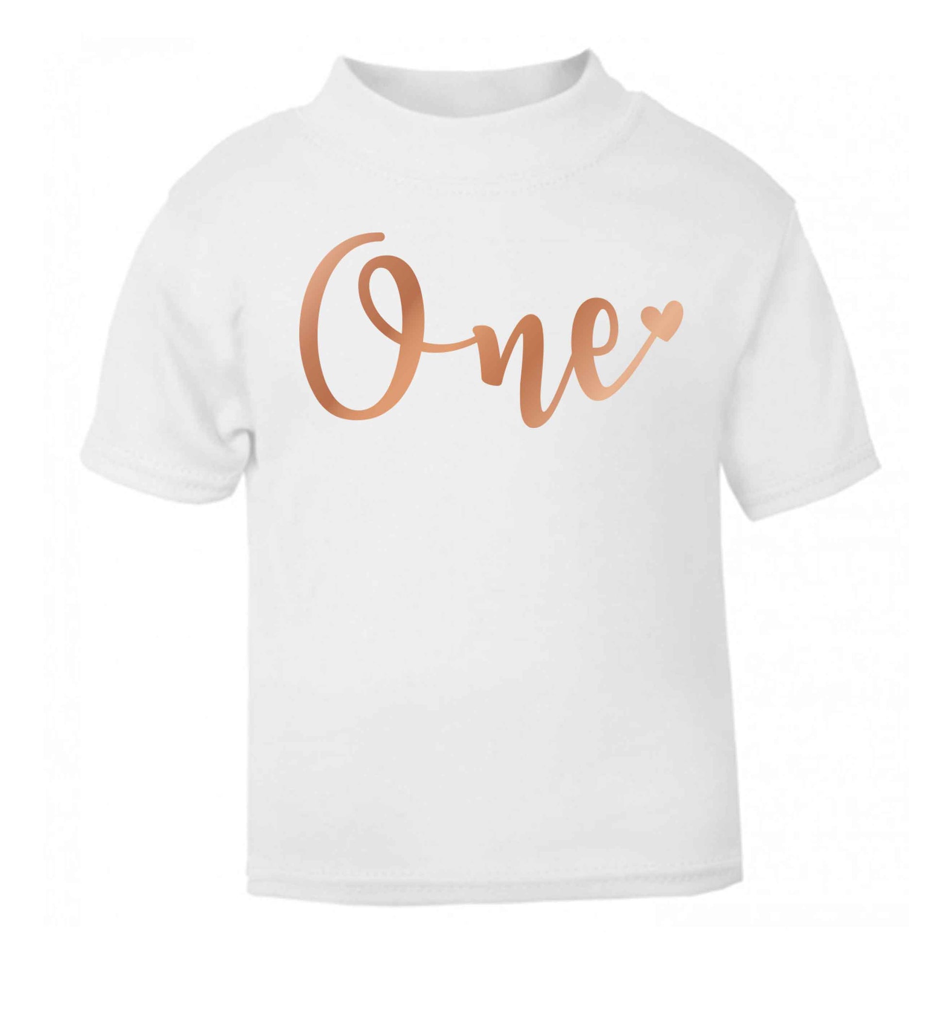 Rose Gold One white baby toddler Tshirt 2 Years