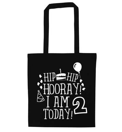 I'm 2 Today black tote bag