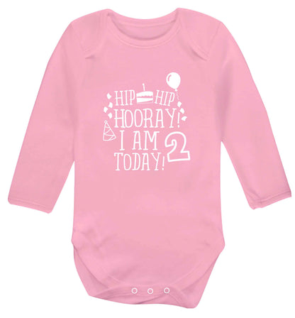 I'm 2 Today baby vest long sleeved pale pink 6-12 months