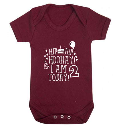 I'm 2 Today baby vest maroon 18-24 months