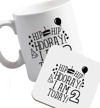 10 oz Favourite Type Pan Pancake ceramic mug and coaster set right handed