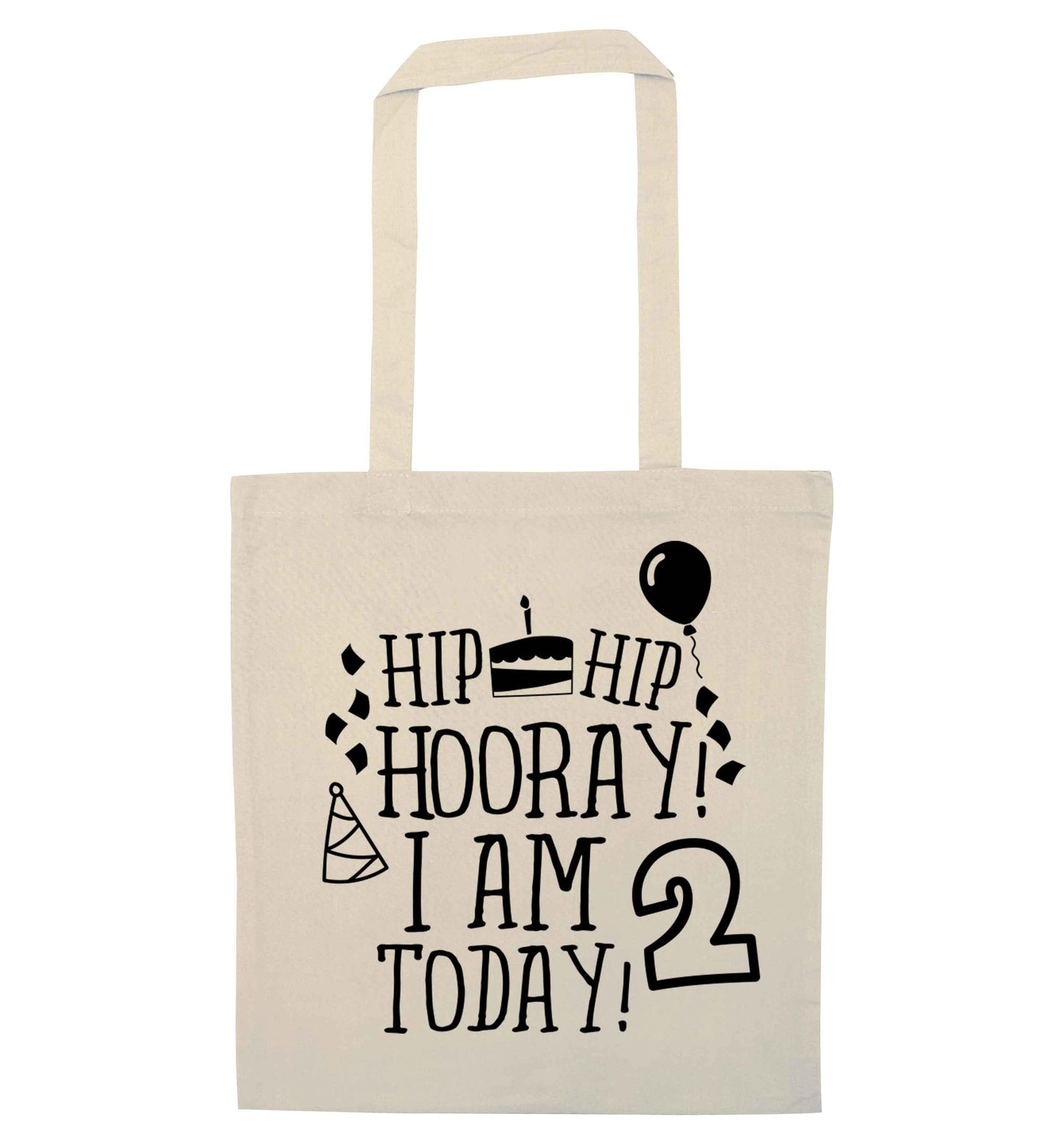 I'm 2 Today natural tote bag