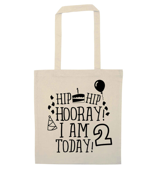I'm 2 Today natural tote bag