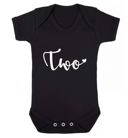 Two and Heart baby vest black 18-24 months