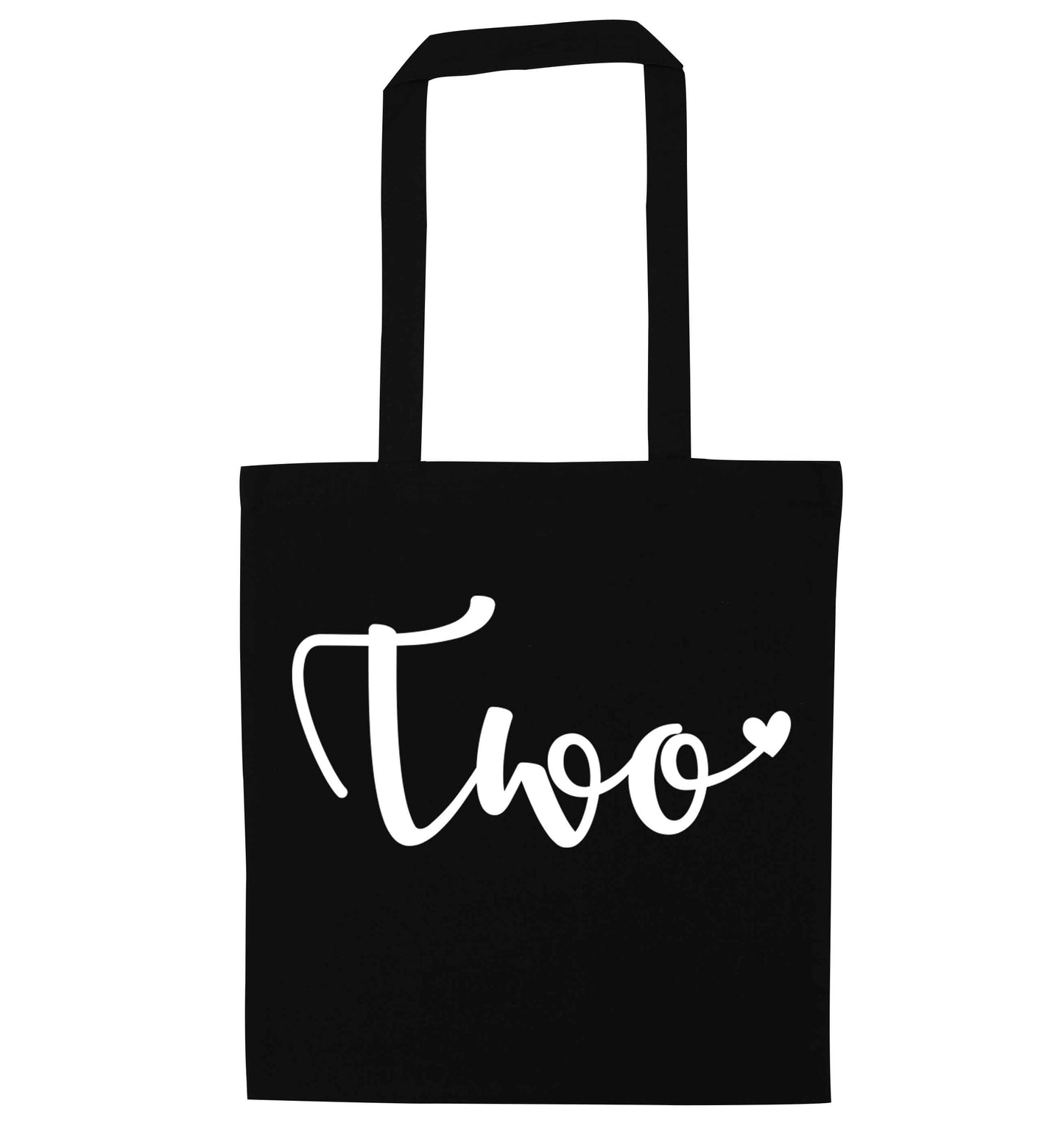 Two and Heart black tote bag
