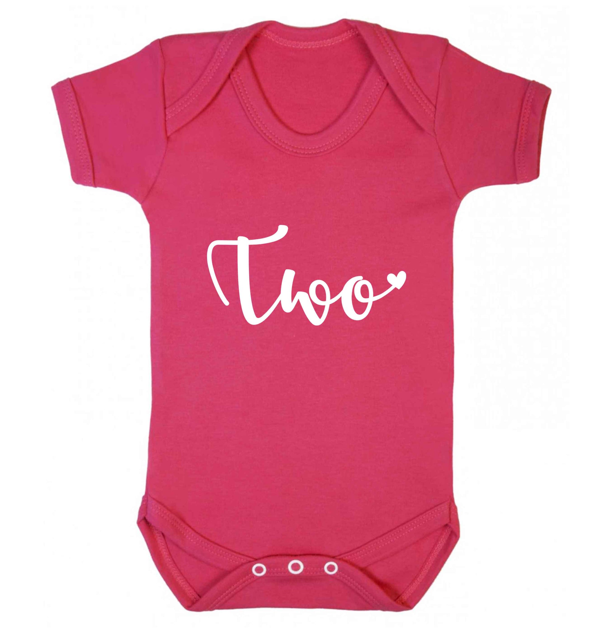 Two and Heart baby vest dark pink 18-24 months