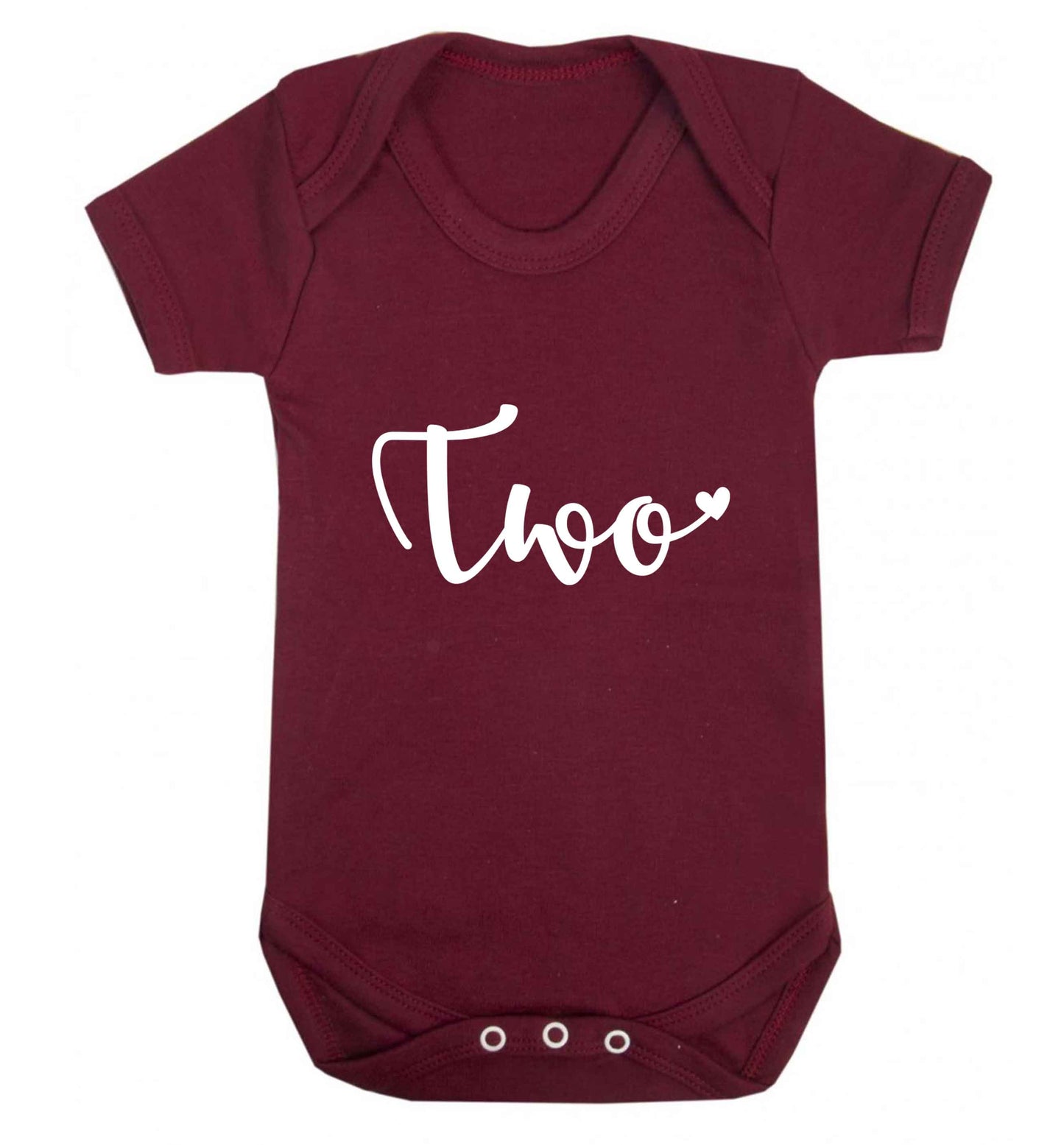 Two and Heart baby vest maroon 18-24 months