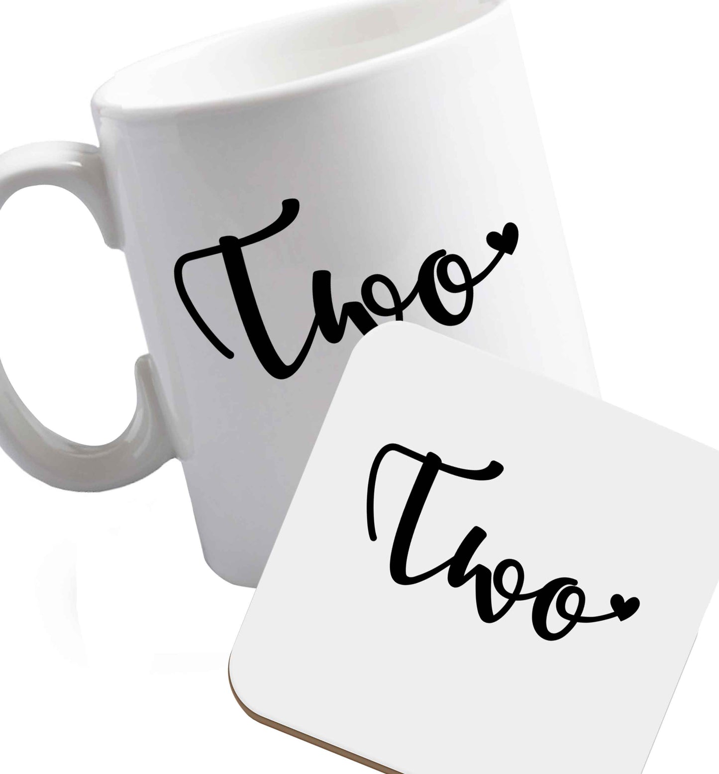 10 oz Favourite Type Pan Pancake ceramic mug and coaster set right handed