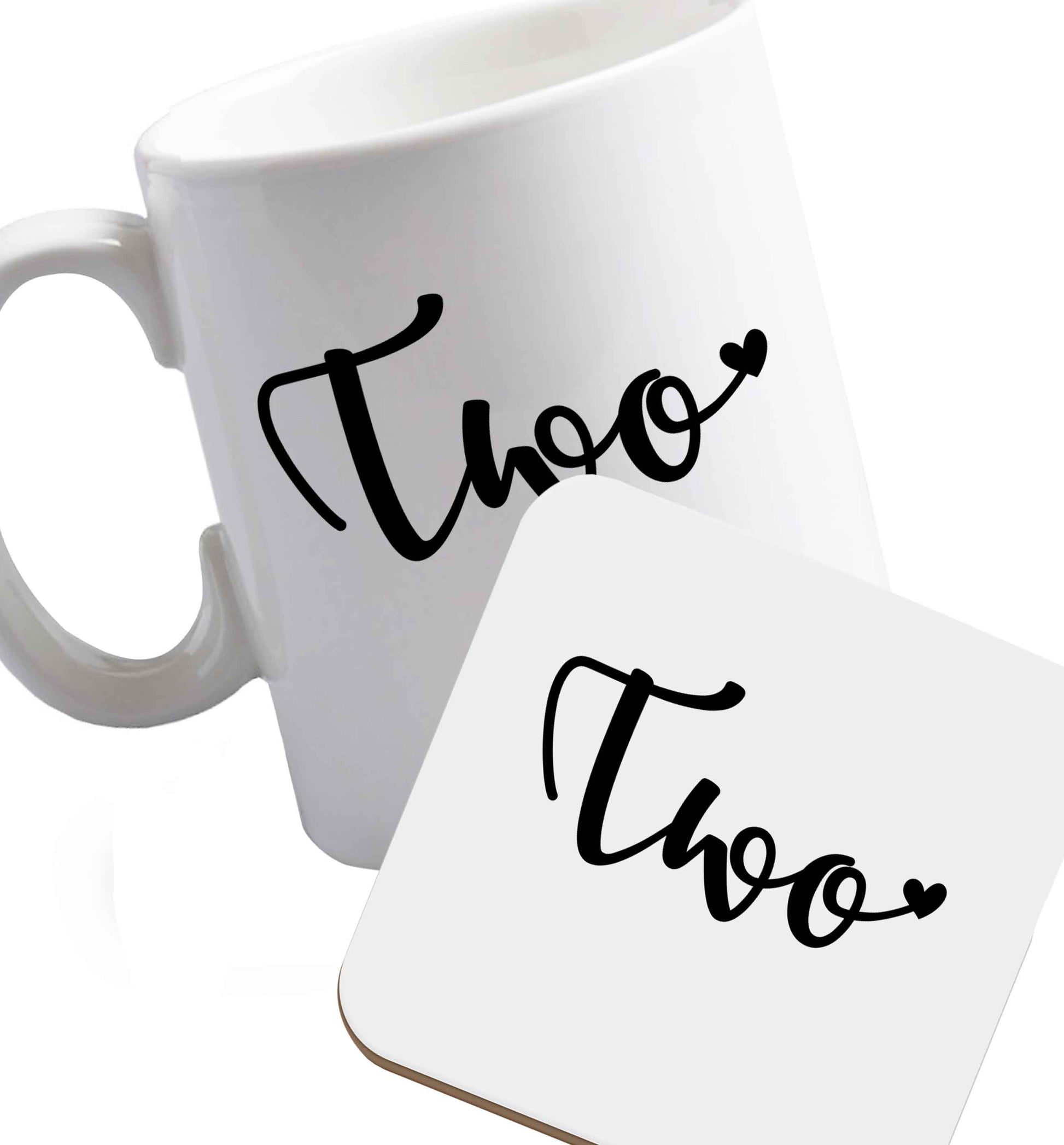 10 oz Favourite Type Pan Pancake ceramic mug and coaster set right handed