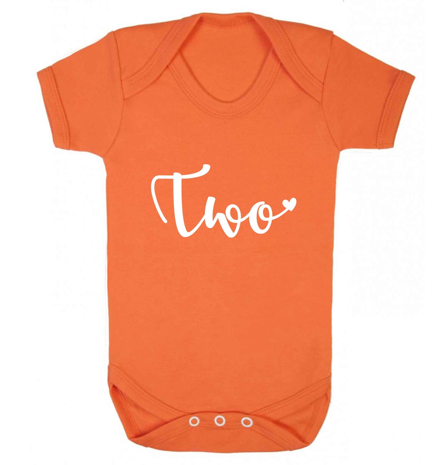 Two and Heart baby vest orange 18-24 months