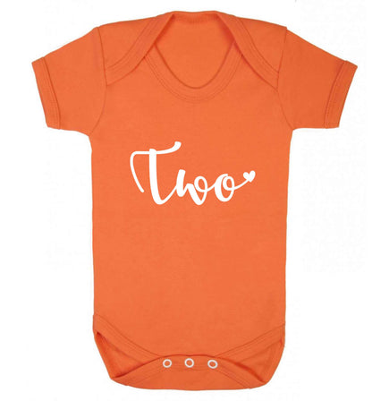 Two and Heart baby vest orange 18-24 months