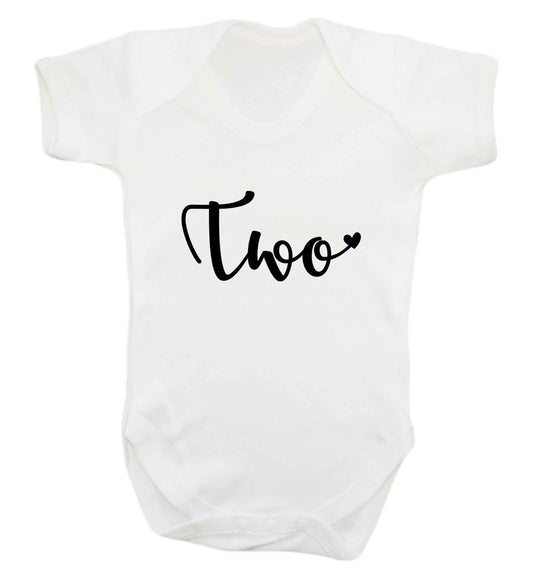 Two and Heart baby vest white 18-24 months