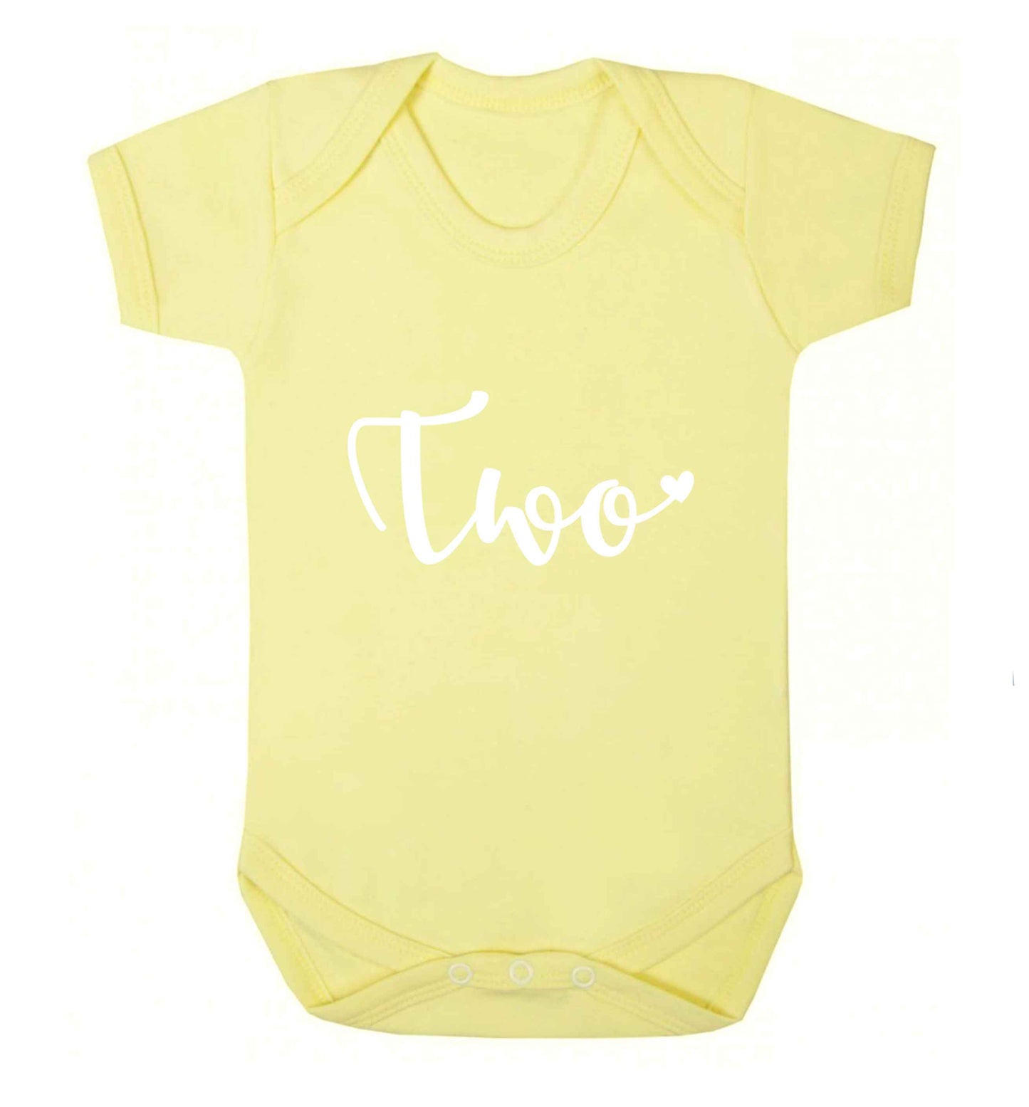 Two and Heart baby vest pale yellow 18-24 months