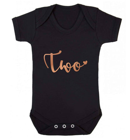 Two rose gold baby vest black 18-24 months